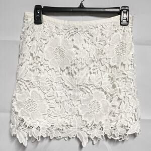 Forever 21 Crochet High Waisted White Skirt Size Small